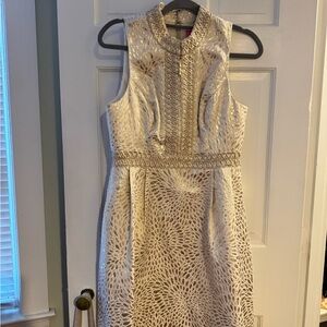 Elegant Cream Sleeveless Dress